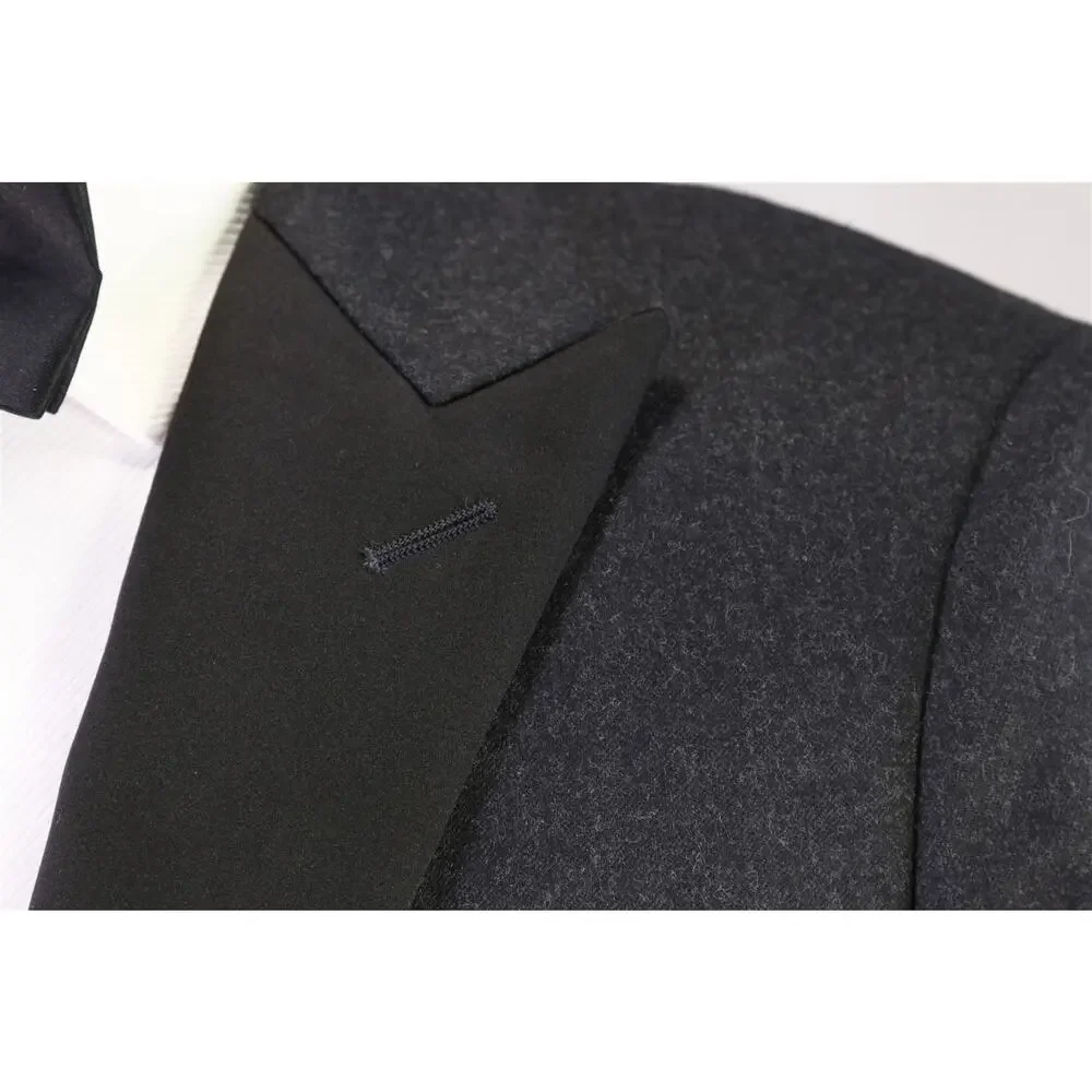 J Crew Ludlow Charcoal Gray Peak Lapel 2-Btn Peak Lapel Tuxedo Blazer Jacket 36S